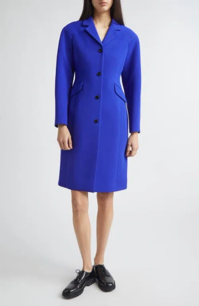 Jil Sander Sculpted Crepe Coat In Blue
