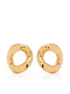 Jil Sander Sculpted Drop Earring In Gold