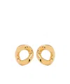 Jil Sander Sculpted Drop Earring In Gold-tone