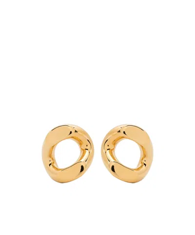 Jil Sander Sculpted Drop Earring In Gold-tone