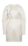 Jil Sander Sculpted Silk-blend Mini Dress In White
