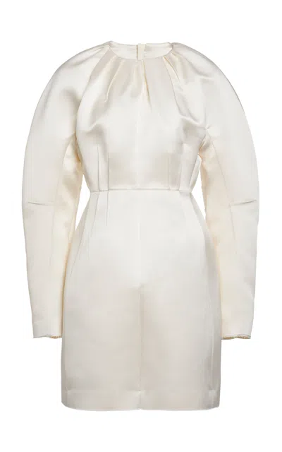 Jil Sander Sculpted Silk-blend Mini Dress In White