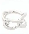 Jil Sander Sculptural Interlocking Chain-link Silver Ring In Metallic