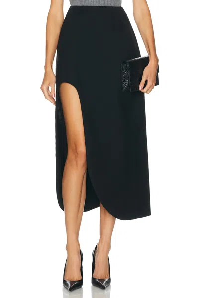 Jil Sander Sculptural Midi Skirt In Black