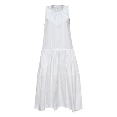 Jil Sander Sculptural Voluminous Tank Dress In Gray