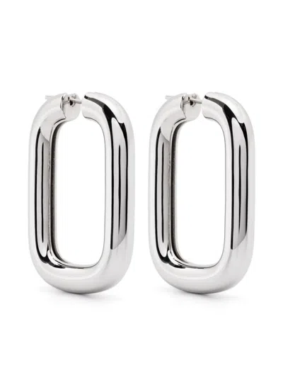Jil Sander Sculted Hoop Earrings In Silver