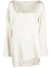 Jil Sander Seam-detail Crepe Blouse In Neutrals