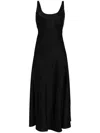 Jil Sander Bouclé-knit Cotton-blend Maxi Dress In Black