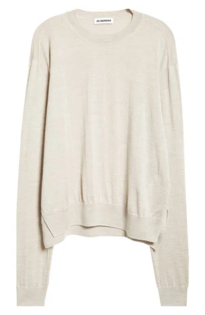 Jil Sander Seamless Crewneck Sweater In Antique Grey