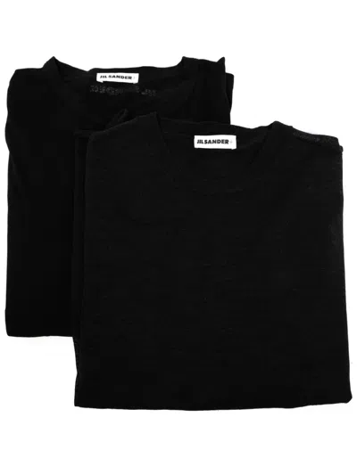 Jil Sander + Seamless Knit T-shirt In Schwarz