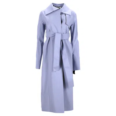 Jil Sander Secured Button Belted Trench Coat In Purple Cotton
