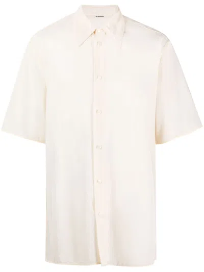 Jil Sander Semi-sheer Cotton Shirt In Neutrals