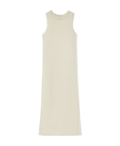 Jil Sander Semi-sheer Knit Long Dress In White