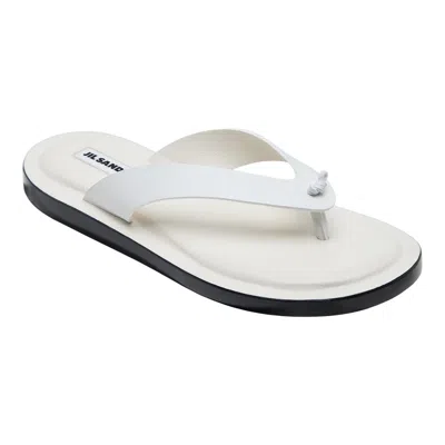 Jil Sander Semi-shiny Calf Leather Slipper In White