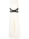 Jil Sander Sequin Knotted Cutout Sleeveless Gown In Neutrals