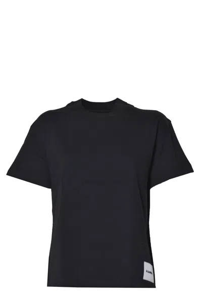 JIL SANDER JIL SANDER SET OF 3 BLACK COTTON T-SHIRTS