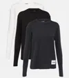 Jil Sander Set Of 3 Cotton Jersey Sweatshirts In Multicoloured