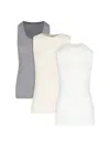 Jil Sander Set Of 3 Tank Tops In Multicolor