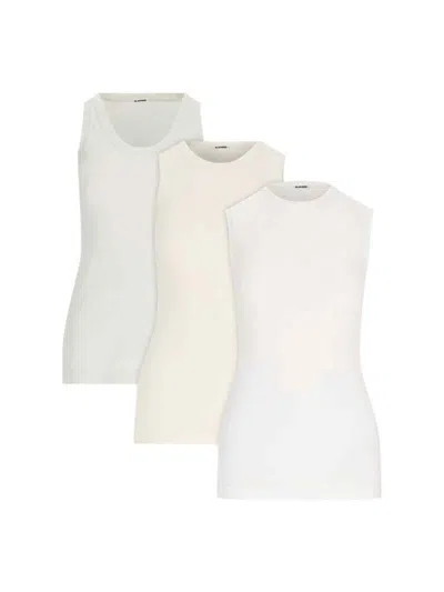 Jil Sander Set Of 3 Tank Tops In Beige