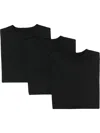 JIL SANDER SET OF THREE BLACK COTTON T-SHIRTS FOR WOMEN