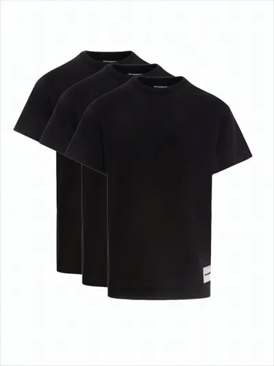 Jil Sander Set Of Three Black Short-sleeve T-shirts