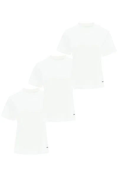 Jil Sander Set Of Three Cotton T-shirts In 100