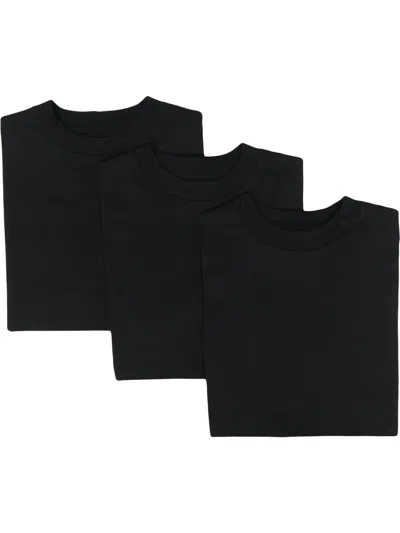 Jil Sander Set Of Three Cotton T-shirts In Black