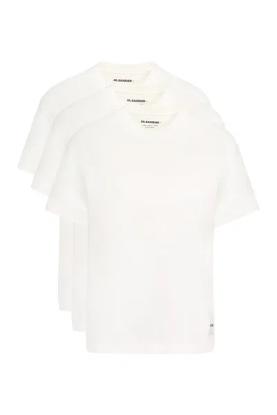 Jil Sander Set Of Three Cotton T-shirts In White