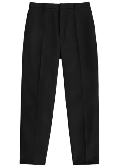 Jil Sander Sharp Garbardine Wool Trousers In Black