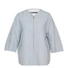 Jil Sander Sharp Wool Gabardine Jacket In Blue