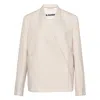 Jil Sander Sharp Wool Gabardine Jacket In Neutral