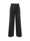 Jil Sander Sharp Wool Gabardine Pants In Nero
