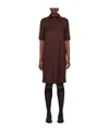Jil Sander Shearing Wool Short-sleeved Dress In Red