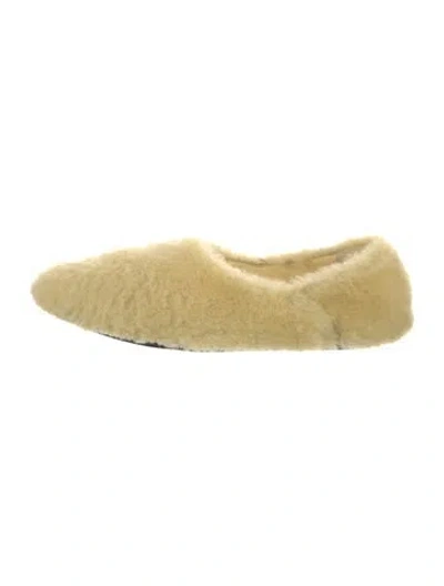 Pre-owned Jil Sander Shearling Ballet Flats In Yellow