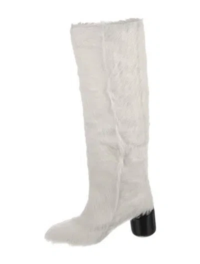 Pre-owned Jil Sander Shearling Boots In White