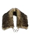 Jil Sander Shearling Chain Collar In Brown