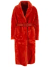 Jil Sander Women's Shearling Coat In Red