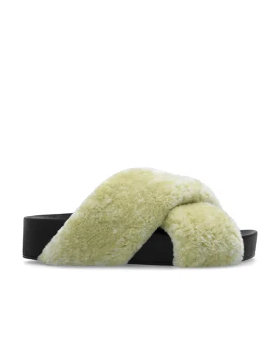 JIL SANDER JIL SANDER SHEARLING OPEN-TOE SANDALS