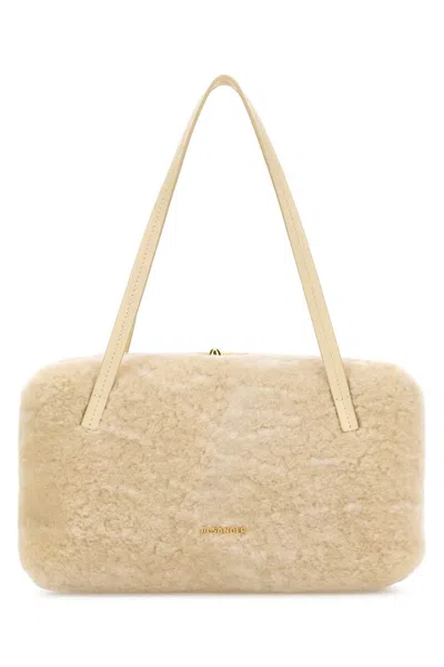 Jil Sander Shearling Goji Pillow Mini Shoulder Handbag In Black