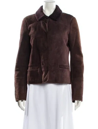 Pre-owned Jil Sander Shearling Jacket In Brown
