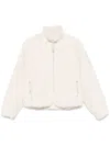 Jil Sander Textured High Collar Long Sleeve Jacket In Neutral