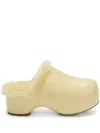 Jil Sander Shearling-lined Clogs In Yellow