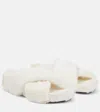 Jil Sander Shearling Sandals In Chalk