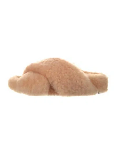 Pre-owned Jil Sander Shearling Slides In Neutral