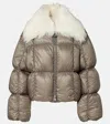 Jil Sander Shearling-trimmed Down Jacket In Gray