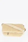 Jil Sander Shearling Utility Crossbody Bag In White