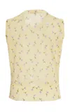 Jil Sander Sheer Cotton-blend Vest In Yellow