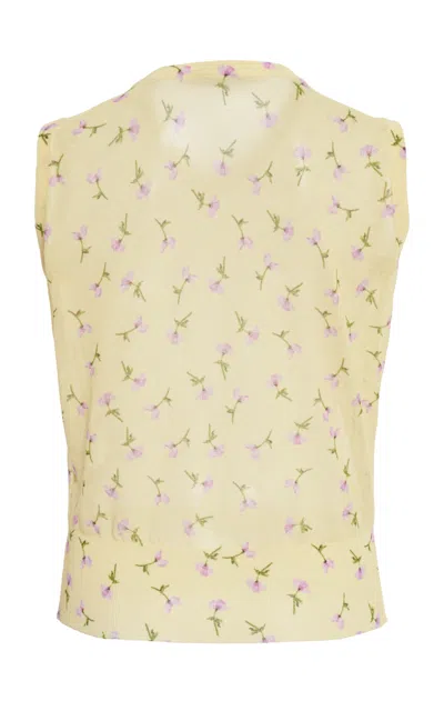 Jil Sander Sheer Cotton-blend Vest In Yellow