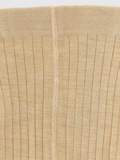 Jil Sander Sheer Ribbed Tights Breathable Waistband Design In Brown