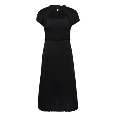 Jil Sander Shiny Compact Viscose Knit Dress In Black